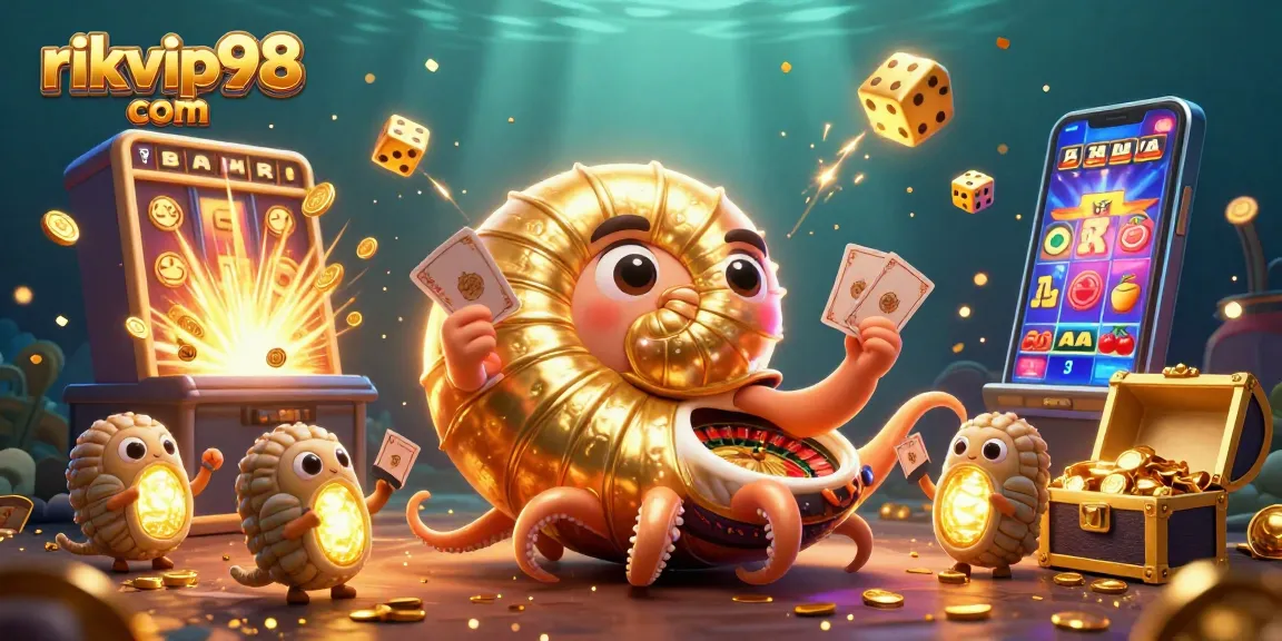 Play at rikvip98 com for a thrilling jackpot experience with vibrant 3D casino elements.